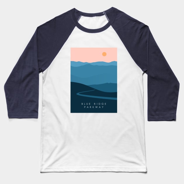 Blue Ridge Parkway Mountain Baseball T-Shirt by Zakaria Azis